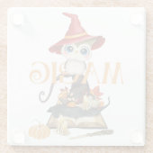 De magische heks uil Herfst thema Glazen Onderzetter (Achterkant)