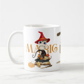 De magische heks uil Herfst thema monogram Koffiemok (Links)