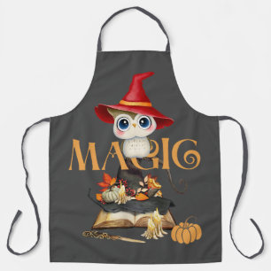 De magische heks uil Herfst thema Schort