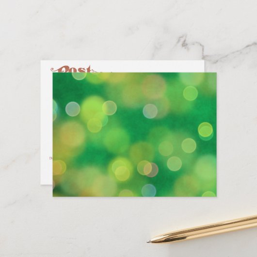 De magische kerstpatronen (groen) briefkaart (Voorkant / Achterkant in situ)