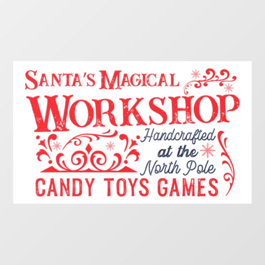 De magische kerstworkshop van de kerstman raamsticker (Vel)