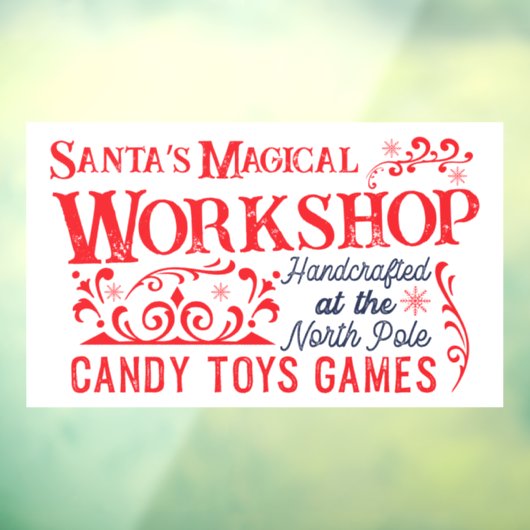 De magische kerstworkshop van de kerstman raamsticker (Vel 3)