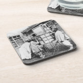 De magische lantaarn, c.1870 (b/w foto) bier onderzetter (Linkerzijde)