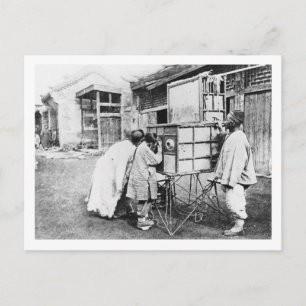 De magische lantaarn, c.1870 (b/w foto) briefkaart