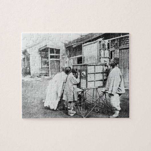 De magische lantaarn, c.1870 (b/w foto) legpuzzel (Horizontaal)