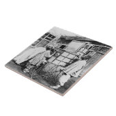 De magische lantaarn, c.1870 (b/w foto) tegeltje (Zijkant)