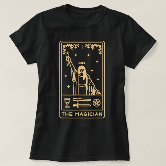 De Magische Mystical Tarot Card Black Magic T-shirt (Design voorkant)