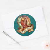 De magische oceaanzeemeermin ronde sticker (Envelop)
