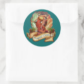 De magische oceaanzeemeermin ronde sticker (Tas)