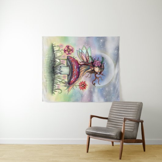 De magische paddestoel kleine fee muur opknoping wandkleed (In Situ (horizontaal))