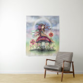 De magische paddestoel kleine fee muur opknoping wandkleed (In situ)