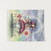 De magische paddestoel kleine fee muur opknoping wandkleed (Voorkant (horizontaal))