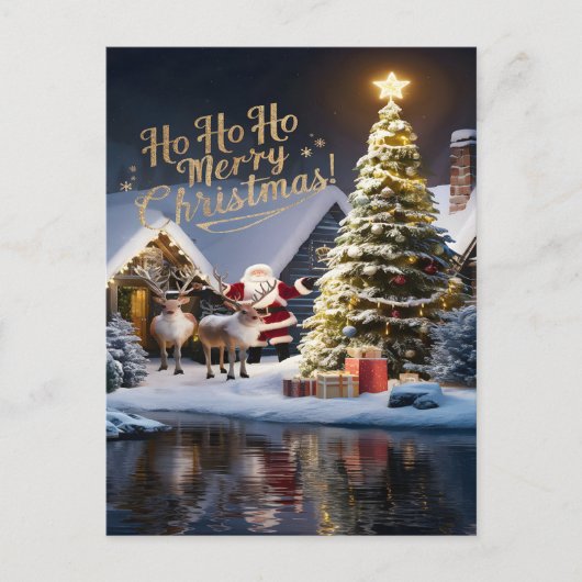 De magische rendiervlucht van de Kerstman Briefkaart (Voorkant)