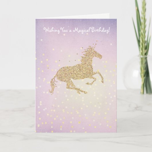 De magische Verjaardag van de Eenhoorn Kaart (Voorkant)