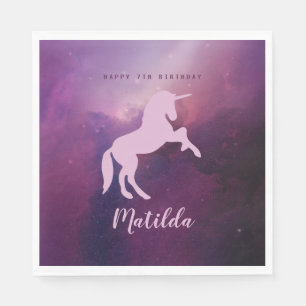 De magische verjaardag van de melkwegeenhoorn servet