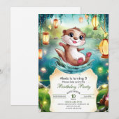 De Magische Verjaardag van de otter van kinderen Kaart (Voorkant / Achterkant)