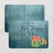 De magische Waterverf Succuleert blauwgroen sparen Kaart (Voorkant / Achterkant)