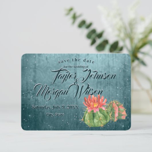 De magische Waterverf Succuleert blauwgroen sparen Kaart (Staand voorkant)