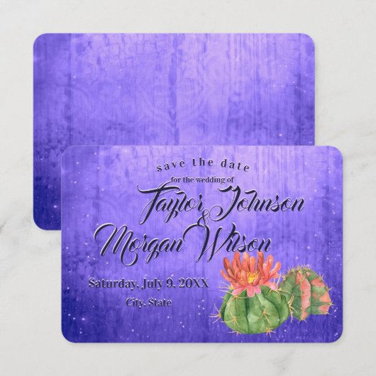 De magische Waterverf Succuleert paars sparen de D Kaart (Voorkant / Achterkant)