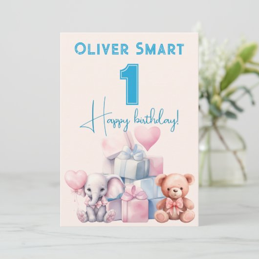 De magische wereld van 1 viering kaart (Staand voorkant)