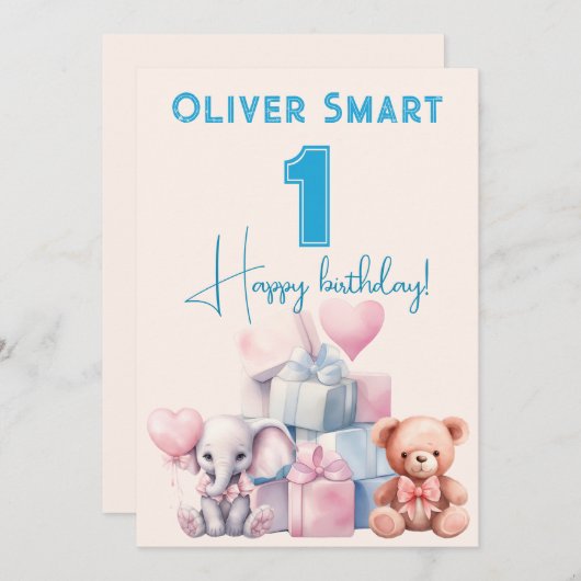 De magische wereld van 1 viering kaart (Voorkant / Achterkant)