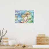 De Magische Zeeschildpadden Meermin Poster (Keuken)