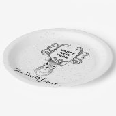 De magische zwarte en witte rendier van het nieuwe papieren bordje (Gekanteld)