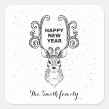 De magische zwarte en witte rendier van het nieuwe