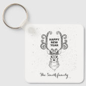 De magische zwarte en witte rendierkeychai van het sleutelhanger (Voorkant)