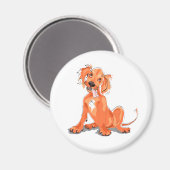 De magneet met schattig rood setter puppy afbeeldi (Voorkant / Achterkant)