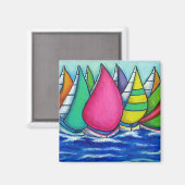 De Magneet van de Regatta van de regenboog (Voorkant / Achterkant)