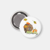 DE Magnet Herbst Igel mit Kürbis (Voorkant / Achterkant)