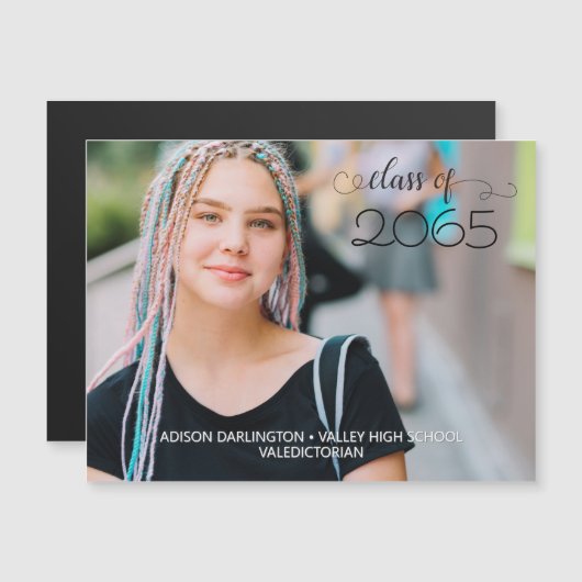 De Magnetic Card van het Foto Afstuderen van Honor Magnetische Uitnodiging (Voorkant / Achterkant)