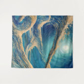 De magnifiek van een Blauwe Golf van de Oceaan Wandkleed (Voorkant (horizontaal))