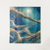 De magnifiek van een Blauwe Golf van de Oceaan Wandkleed (Voorkant)