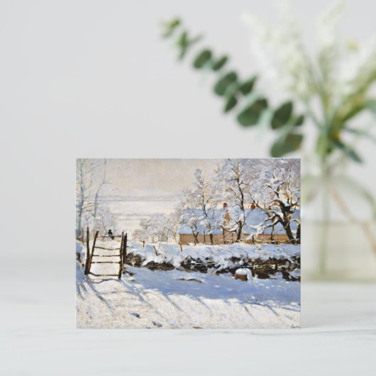 De Magpie, populair schilderij van Claude Monet Briefkaart (Staand voorkant)