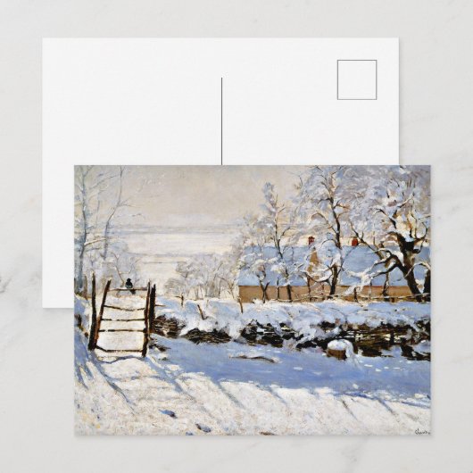 De Magpie, populair schilderij van Claude Monet Briefkaart (Voorkant / Achterkant)