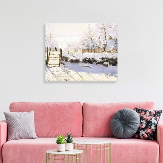 De Magpie van Monet Canvas Afdruk (Insitu (Woonkamer))