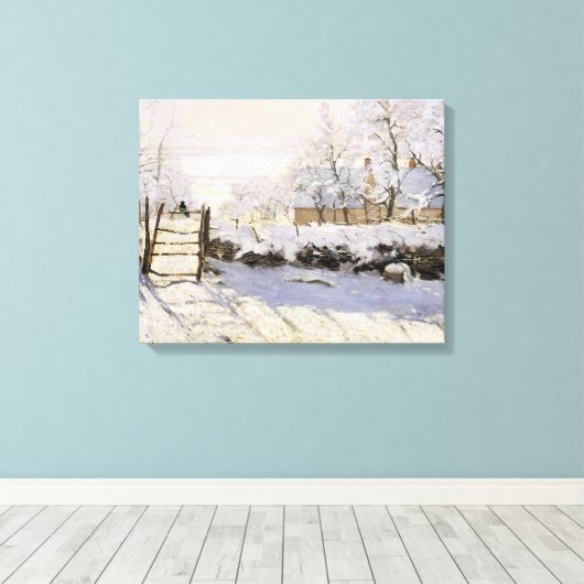 De Magpie van Monet Canvas Afdruk (Insitu (Houten vloer))