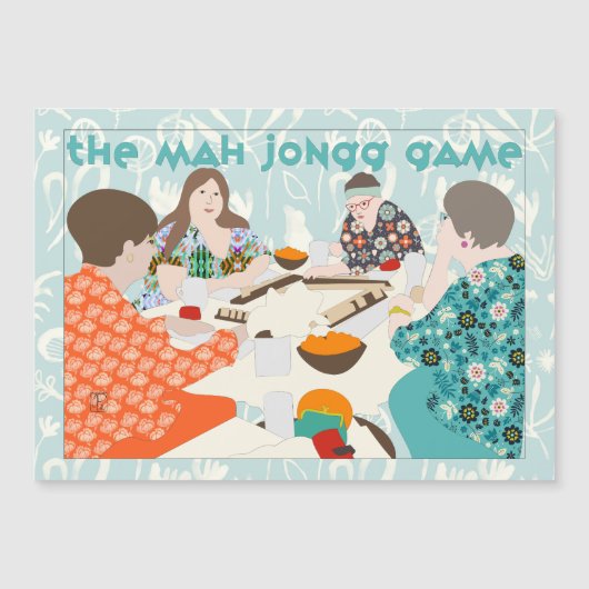 De Mah Jongg Game Magnet-kaart Magnetische Uitnodiging (Voorkant)