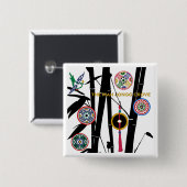 De Mah Jongg Grove Vierkante Button 5,1 Cm (Voorkant /achterkant)