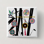 De Mah Jongg Grove Vierkante Button 5,1 Cm (Voorkant)