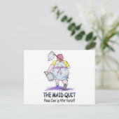 De Maid Quit Briefkaart (Staand voorkant)