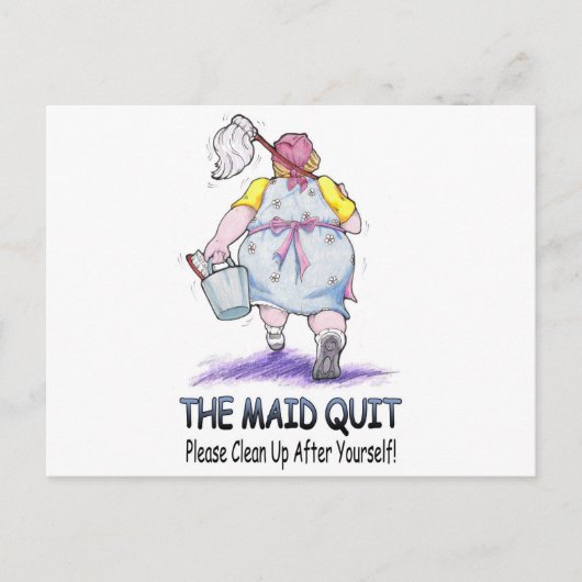 De Maid Quit Briefkaart (Voorkant)