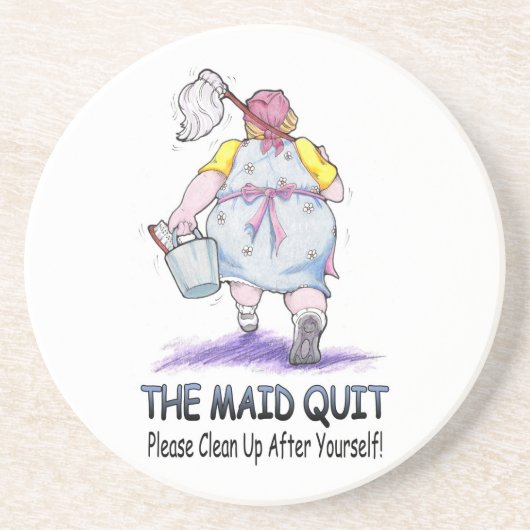 De Maid Quit Zandsteen Onderzetter (Voorkant)