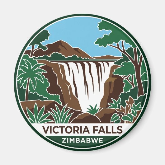 De Main Falls, Victoriawaterval Zimbabwe Magneet (Voorkant)