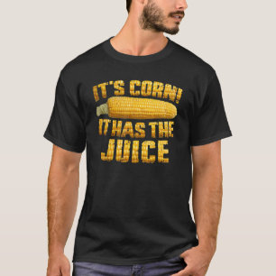 de maïsmeme is een grote lump met knoppen die het  t-shirt