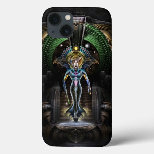 De Majesteit Trilia Fractal Fantasy Portret Case-Mate iPhone Case (Achterkant)