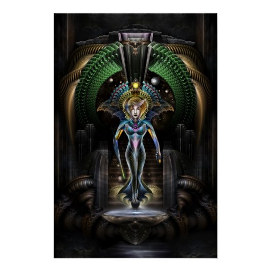 De Majesteit Trilia Fractal Fantasy Portret Perfect Poster (Voorkant)