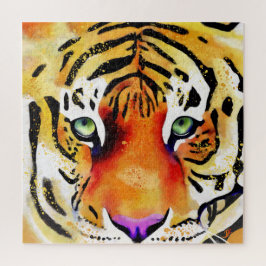 De majesteit vastleggen: de blik van een tijger legpuzzel